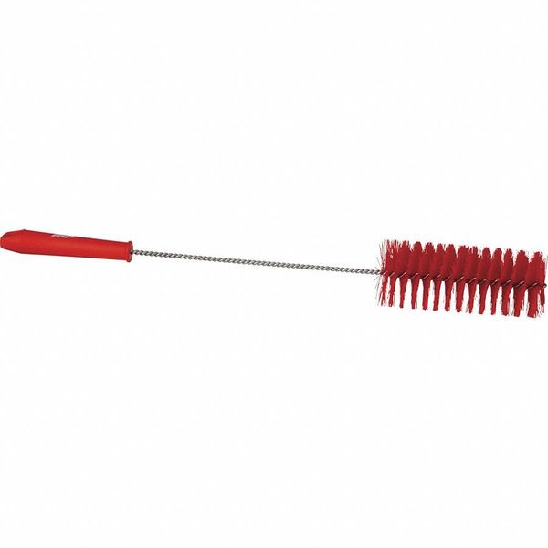 2 5/8 in W Tube and Valve Brush, Medium, 13 1/2 in L Handle, 5 51/64 in L Brush, Red