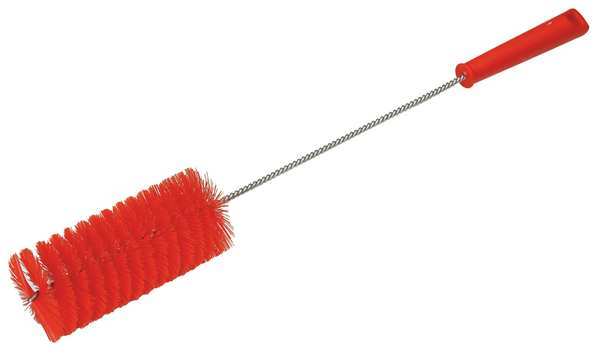 2 5/8 in W Tube and Valve Brush, Medium, 13 1/2 in L Handle, 5 51/64 in L Brush, Red