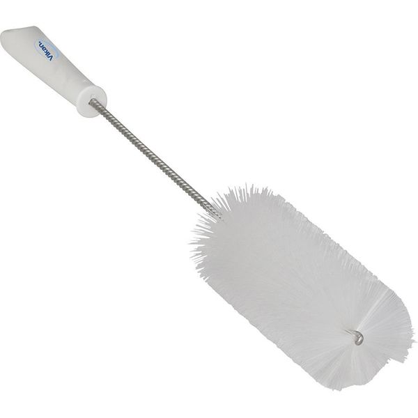 2 5/8 in W Tube and Valve Brush, Medium, 13 1/2 in L Handle, 5 51/64 in L Brush, White