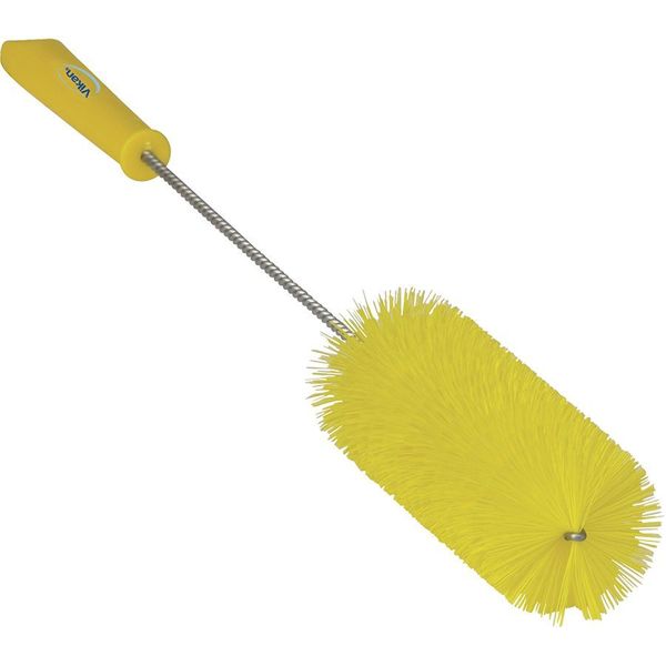 2 5/8 in W Tube and Valve Brush, Medium, 13 1/2 in L Handle, 5 51/64 in L Brush, Yellow