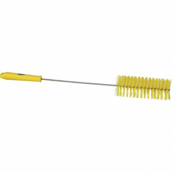 2 5/8 in W Tube and Valve Brush, Medium, 13 1/2 in L Handle, 5 51/64 in L Brush, Yellow