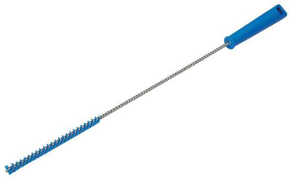 7/8 in W Tube and Valve Brush, Stiff, 14 in L Handle, 6 in L Brush, Blue, 20 in L Overall