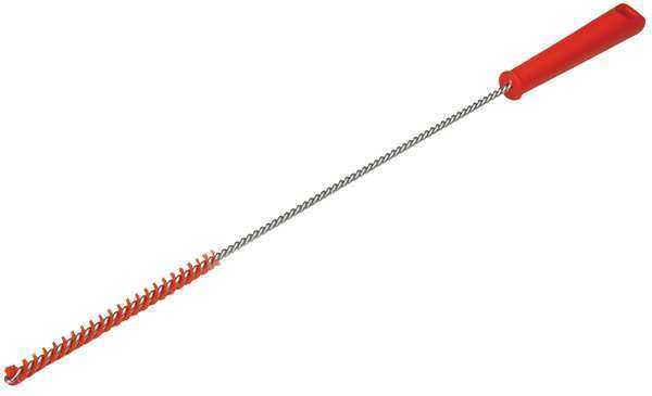 7/8 in W Tube and Valve Brush, Stiff, 14 in L Handle, 6 in L Brush, Red, 20 in L Overall