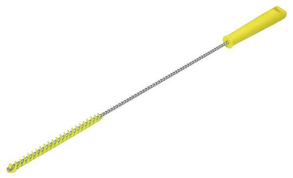 7/8 in W Tube and Valve Brush, Stiff, 14 in L Handle, 6 in L Brush, Yellow, 20 in L Overall