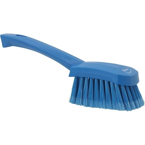 3 in W Scrub Brush, Soft, 5 57/64 in L Handle, 4 1/2 in L Brush, Blue, Plastic, 10 in L Overall