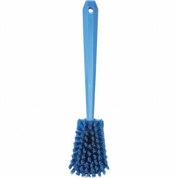 2 3/4 in W Scrub Brush, Stiff, 11 51/64 in L Handle, 4 1/2 in L Brush, Blue, Plastic