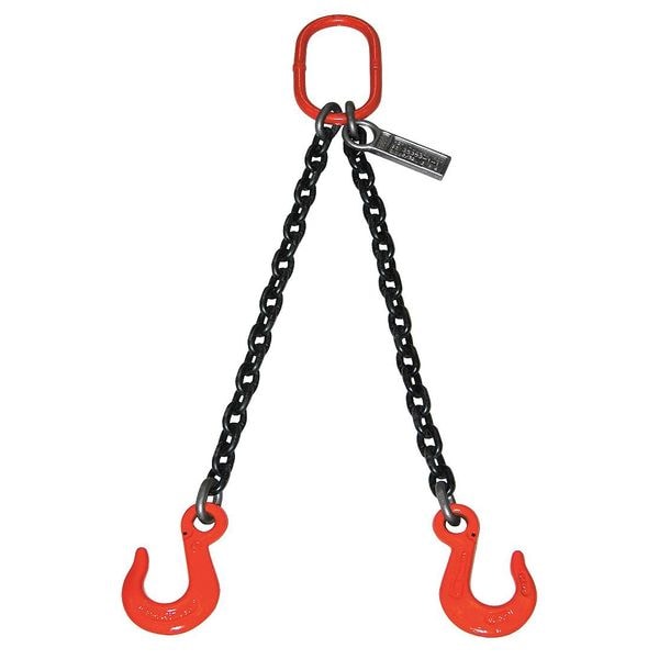 Chain Sling, Dbl Leg, 82600 lb, 1 In, 16 ft
