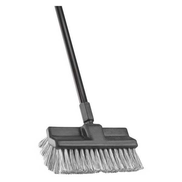 2 1/2 in W Brush, 54 in L Handle, 10 in L Brush, Black/White, Metal Powder Coated, 10 in L Overall