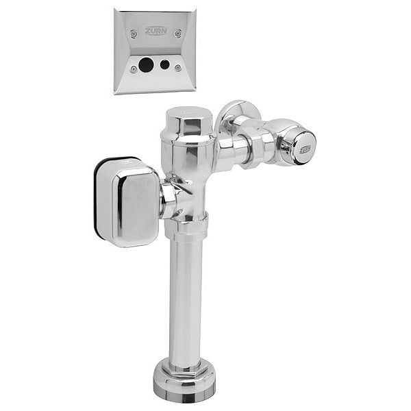 1.28 gpf, Toilet Automatic Flush Valve, Chrome, 1 in IPS