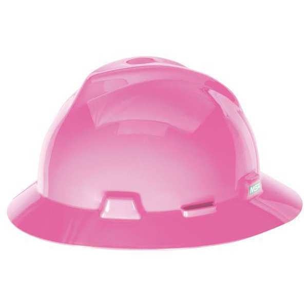 Full Brim Hard Hat, Type 1, Class E, Ratchet (4-Point), Hot Pink