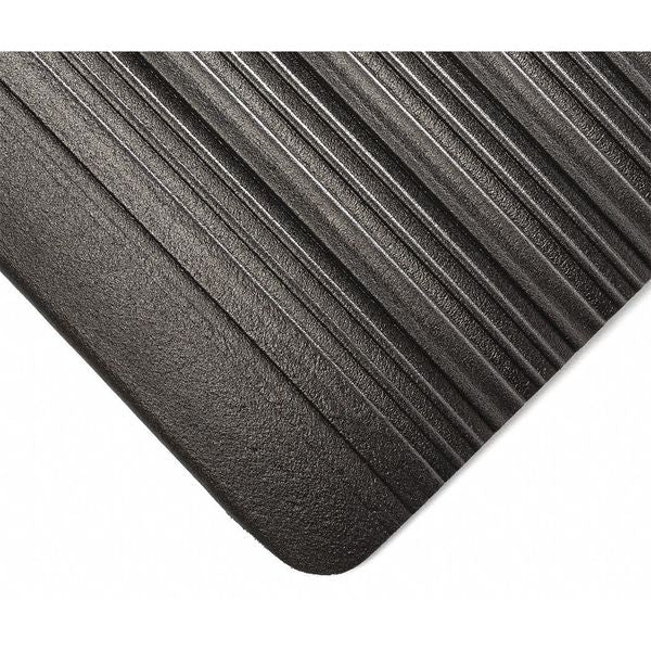 Antifatigue Runner, Black, 60 ft. L x 3 ft. W, PVC Sponge, Corrugated Surface Pattern, 5/8