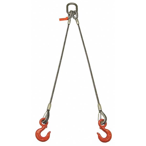 Sling, Wire Rope, 18 Ft L, 2200 Lb @ 60