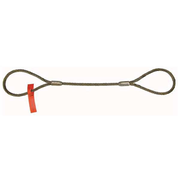 Sling, Wire Rope, 10 Ft L, Vert Cap 2800 lb