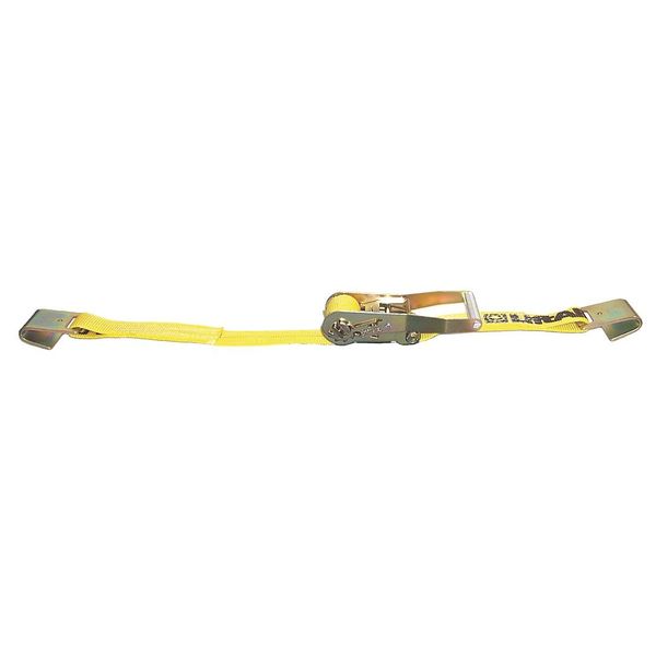 Tiedown, RtchtStrapAsmbly, 3300 lb, Flat Hk, Color: Yellow