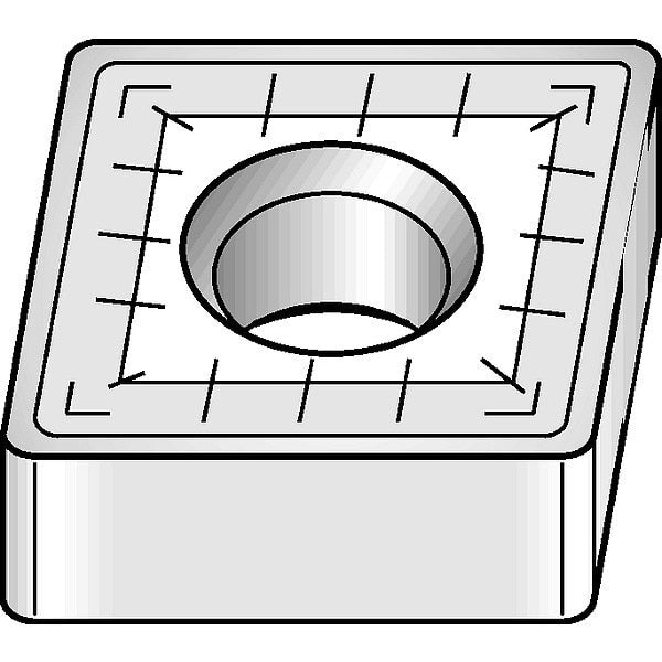 Diamond Turning Insert, Diamond, 3/4 in, CNMM, 80  Degrees, 1/16 in, Carbide