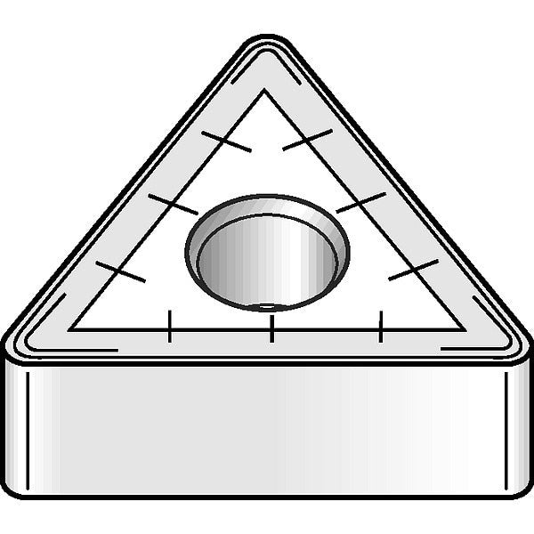 Triangle Turning Insert, Triangle, 1/2 in, TNMM, 1/16 in, Carbide