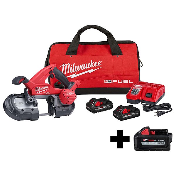 Portable Band Saw Kit, 18V DC, 35 3/8 in Blade Length