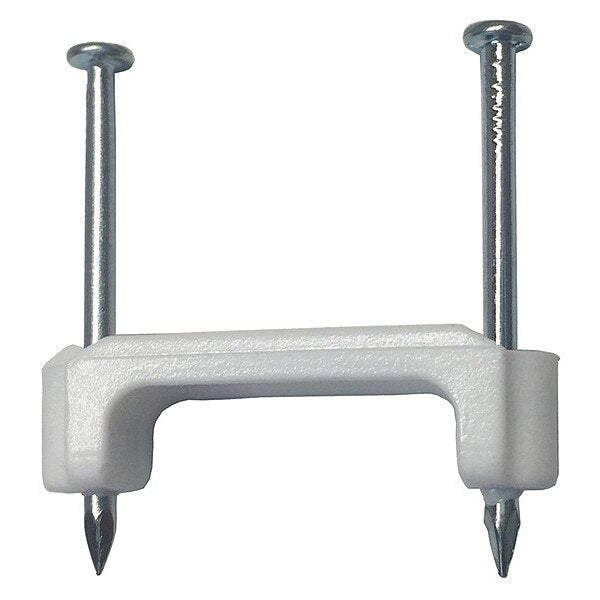 Cable Staple, Plastic NM, White, 3/4