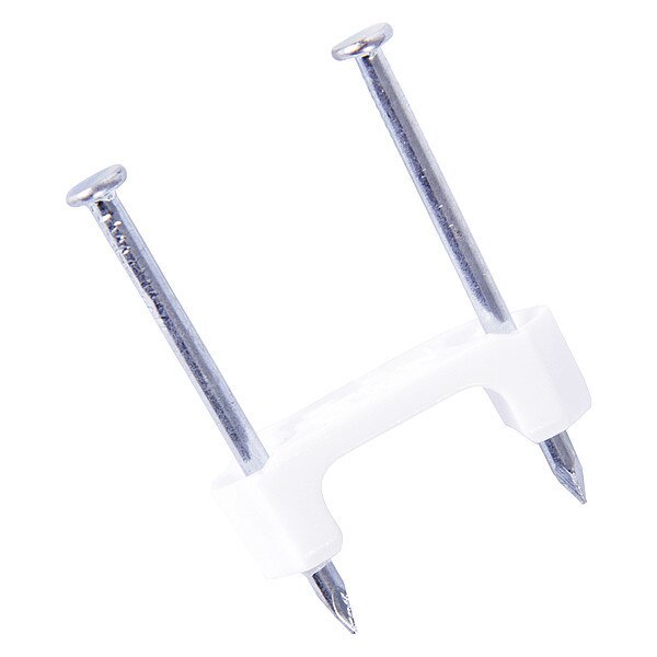 Cable Staple, Plastic NM, White, 1/2