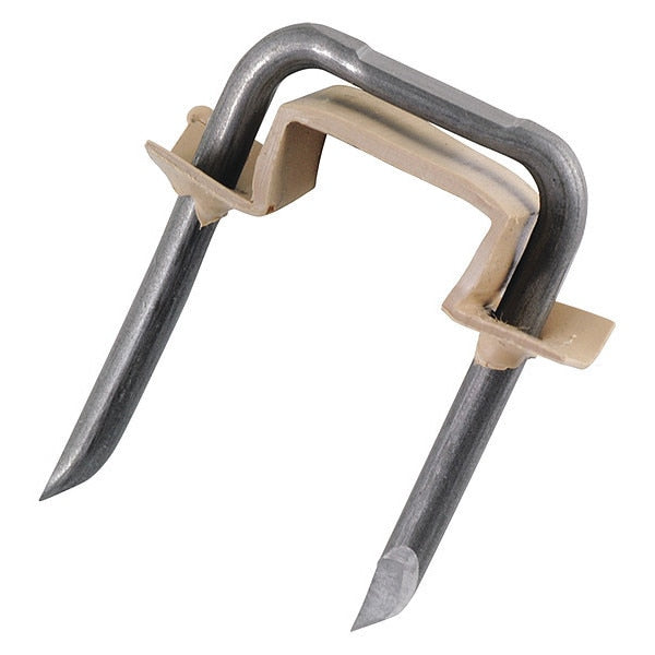 Metal Insulated Staple, Tan, 9/16