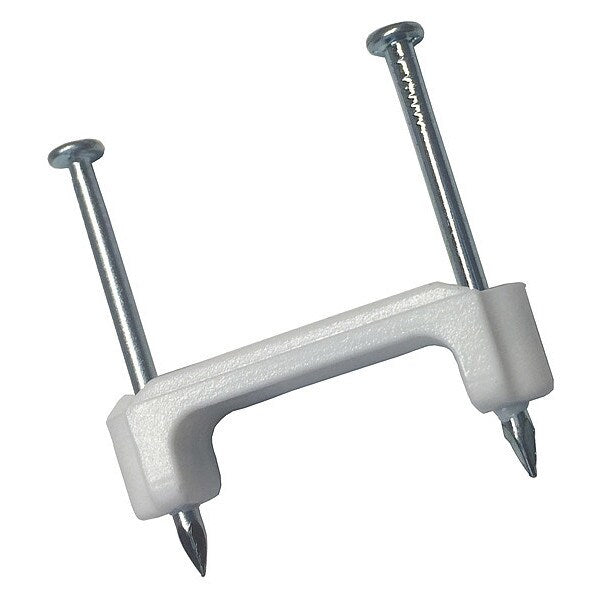 Cable Staple, Plastic NM, White, 3/4