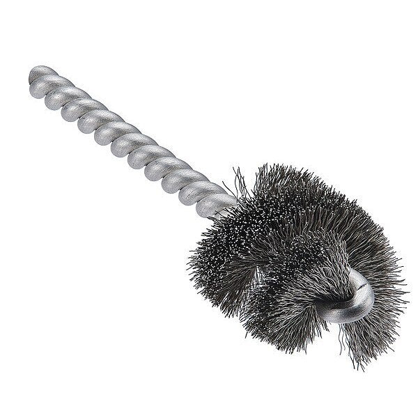 Fitting Brush, 3 1/4 in L Handle, 1 in L Brush, Silver, Polypropylene, 3 1/2 in L Overall