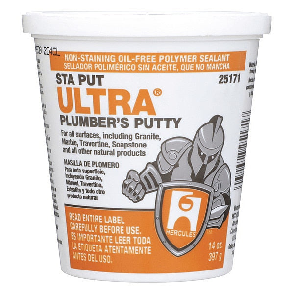 Off-White STA PUTÂ® Non-Staining Plumber's Putty, 14 oz. Bucket