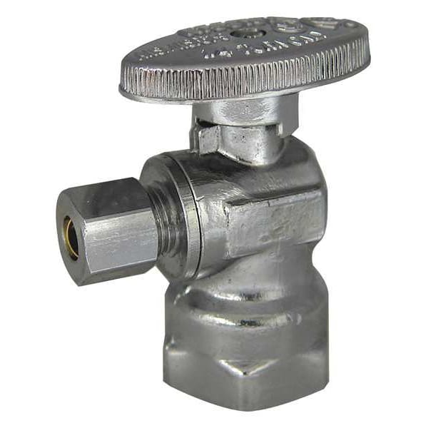 Angle Stop Valve, Brass, FIP, 1/2 in.