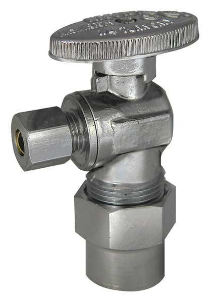 Angle Stop Valve, Brass, CPVC, 1/2 in.