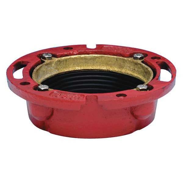 Toilet Flange, Red, Cast Iron, 4