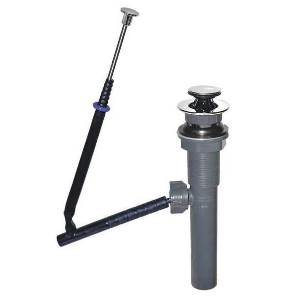 2 Pipe Dia., Plastic, Lavatory, EZ Connect Pop-up Plastic Lavatory Drain in Chrome
