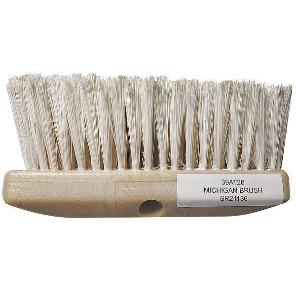 2 1/2 in W Car Wash Brush, 10 in L Brush, White, Plastic, 10 1/2 in L Overall