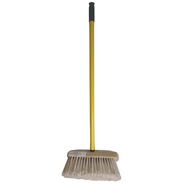 4 1/4 in W Car Wash Brush, 5 in L Brush, White, Plastic, Pleated Steel, 31 in L Overall