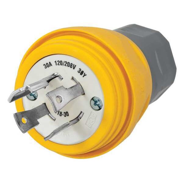 30A Watertight Locking Plug 4P 4W 120/208VAC