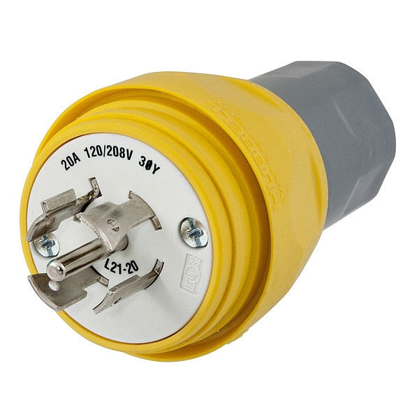 20A Watertight Locking Plug 4P 5W 120/208VAC