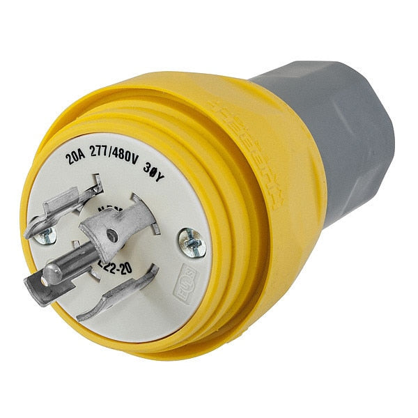 20A Watertight Locking Plug 4P 5W 277/480VAC