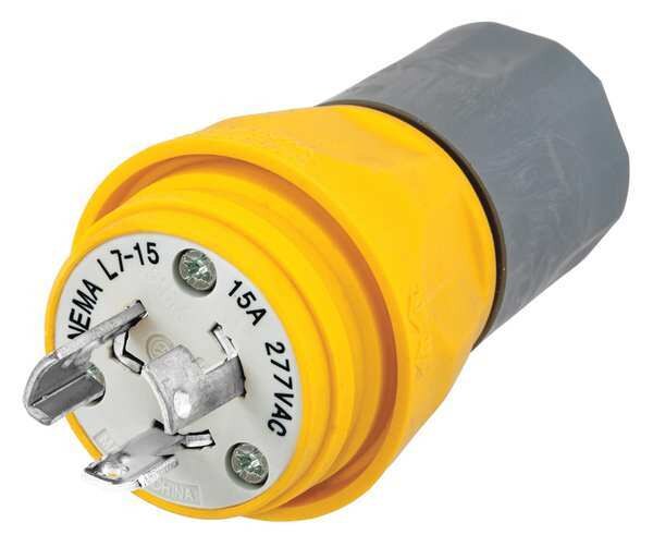 15A Watertight Locking Plug 2P 3W 277VAC L7-15P YL