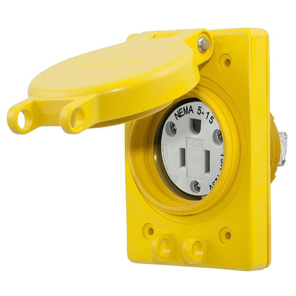 15A Straight Blade Receptacle, Duplex, 5-15R, 125V, White