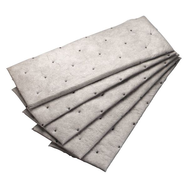 Sorbents, 31 gal/pk, 31.5 gal/pad, Oil Absorbed, Gray, Polyester, Polypropylene, 100 PK