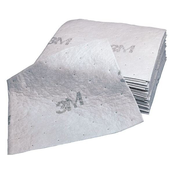 Sorbents, 37 gal/pk, 37.5 gal/pad, Oil Absorbed, Gray, Polyester, Polypropylene, 100 PK