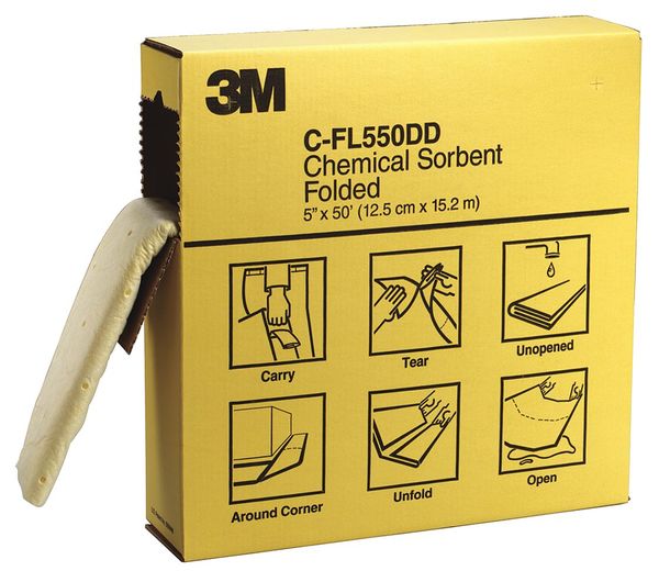 Sorbents, 10.5 gal. Harsh Chemicals Absorbed, Gray, Polyester, Polypropylene, Synthetic Fibers