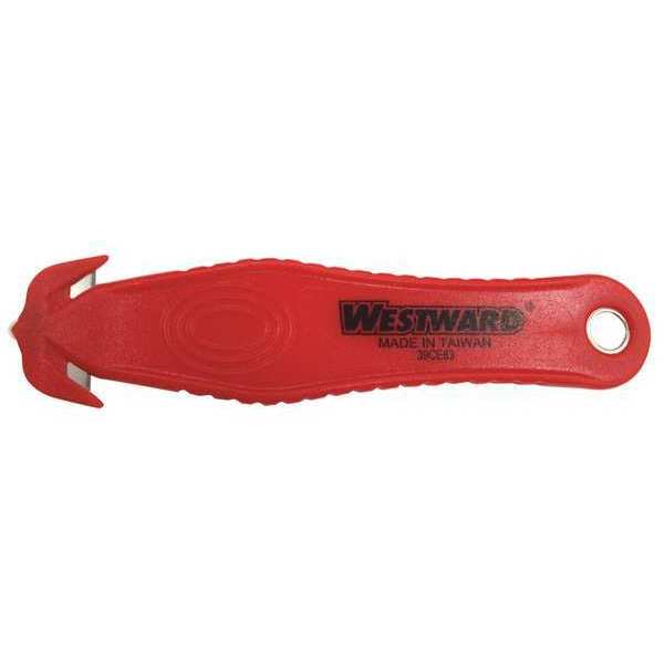 Safety Cutter, Fixed Blade, Safety Recessed, Plastic, 5 3/8 in L.
