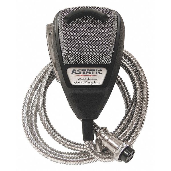 CB Mic with SS Cord, Silver Cord, 4 Pin