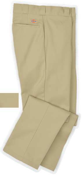 Work Pants, Poly/Cotton, Khaki, 38x32