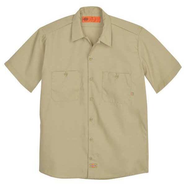 Short Slv Indstrl Shirt, Poplin, Khaki, 2X
