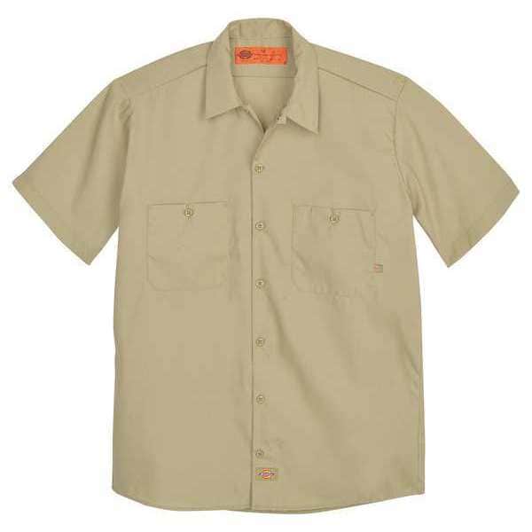 Short Slv Indstrl Shirt, Poplin, Khaki, 3X