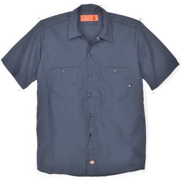 Short Slv Indstrl Shirt, Poplin, Navy, 2X
