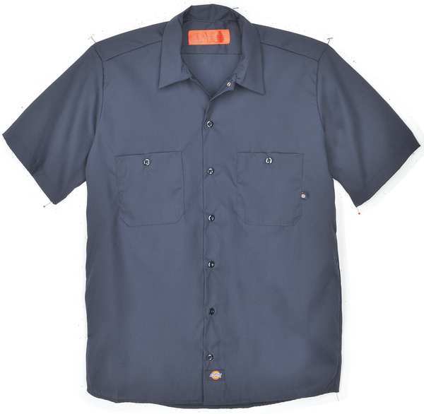 Short Slv Indstrl Shirt, Poplin, Navy, 3X