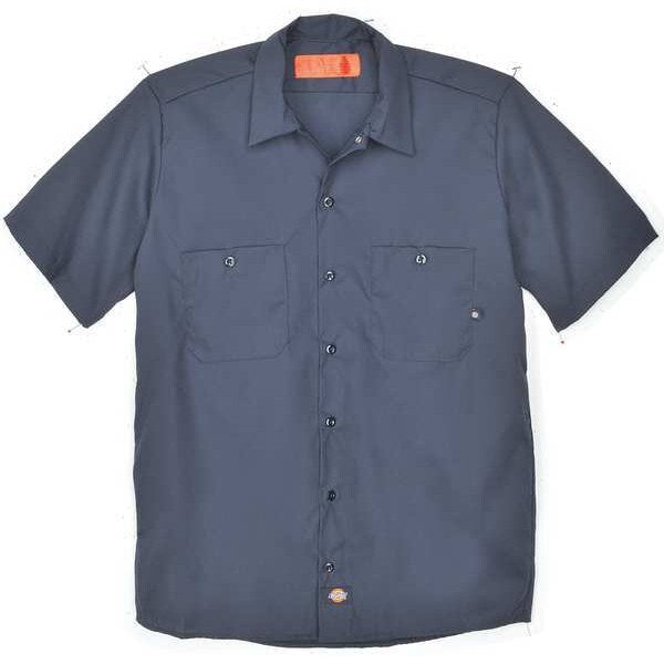 Short Slv Indstrl Shirt, Poplin, Navy, S