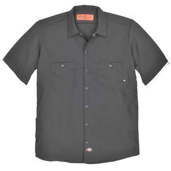 Short Slv Indstrl Shirt, Poplin, Black, L